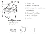 60 Paper Shredder, 60-Sheets Auto Feed Micro-Cut Paper Shredder, 6-Sheet Home Office Heavy Duty 12877263