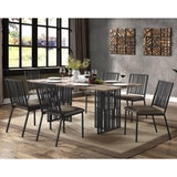 Brown and Black Slat Back Side Chair B062P209299