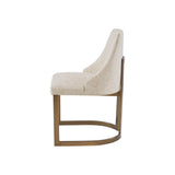 ZNTS 21'' Accent Dining Chairs, Antique Gold Metal Frame Back and Sled Leg Contemporary Modern Style for B03548769