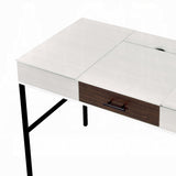 Natural and Black Writing Desk with USB Port B062P209216