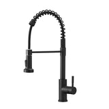 Kitchen Faucet with Pull Down Sprayer Black Stainless Steel Single Handle Pull Out Spring Sink W1932P224868