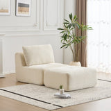 Modern Memory Foam Compressed Sofa,Single Chaise Longue for Living Room,Pet-Friendly Cloud Modular 05406441