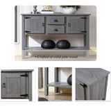 48'' Solid Wood Sideboard Console Table with 2 Drawers and Cabinets and Bottom Shelf, Retro Style W120270245