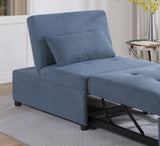 Contemporary Blue Gray Sleeper Sofa Chair Pillow Plush Tufted Seat 1pc Convertible Sofa Chair Sherpa B011P163903