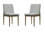 ZNTS Natural Tone Frame Light Gray Fabric Set of 2pc Side Chairs Dining Room Furniture Chair Upholstered B011P196967