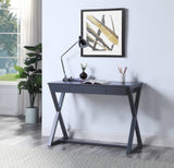 ZNTS Charcoal 1-Drawer Writing Desk with X-shaped Base B062P185695