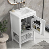 ZNTS 20" Bathroom Vanity with Sink, Bathroom Cabinet with Soft Closing Door, Storage Rack and Open Shelf, WF308492AAK