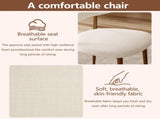 Dining Chairs Set of 2, Metal Kitchen Chairs with Modern Fabric Upholstered for Dining Room, Beige 49697766
