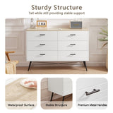 ZNTS 6 Drawer Dresser for Bedroom with Deep Drawers, Wood & Chest of Drawers, Modern White Long 77098686