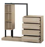 ZNTS Wardrobe with 4 Drawers and 3 Shelves,Natural N820P196888N