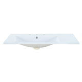 ZNTS 36" Single Bathroom Basin Sink, Left Offset Sink Vanity Top Only, 3-Faucet Holes, Resin WF324869AAK