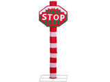 Lighted STOP Sign Christmas Yard Decorations, Pre-lit Road Sign SANTA STOP HERE with 70 LED White 88273492