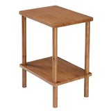 2 Tier Wood End Table, Outdoor Side Table with Storage Shelf, Small Patio Coffee Table, Weather 92772875