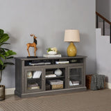 Retro TV Stand for 65'' TV, TV Console Cabinet with Storage, Open Shelves Entertainment Center for W2275P210033