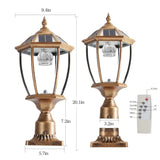 Retro gold Solar Column Headlights With Dimmable LED 1 pack W1340133339