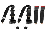 2pcs Seat Belt 3 Point Universal Retractable Safety Belt Black 49961010