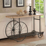 Oak and Antique Grey Sofa Table with Bottom Shelf B062P189205