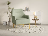 Modern Accent Chair Upholstered Armchair Single Sofa Chair with Curved Backrest and Gold Metal Legs N763P360684F