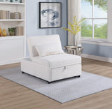 Contemporary White Color Sleeper Sofa Chair Pillow Plush Tufted Seat 1pc Convertible Sofa Sherpa B011P200214