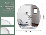 30x40 in Silver Metal Framed Oval Vanity Bathrrom Mirror for Wall W2203P476483
