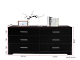 6 Drawer Double Dresser for Bedroom, Wide Storage Cabinet for Living Room Home Entryway, 38556618