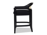 Americana Mid-Century Modern 26" Cane Back Counter Stool, Jet Black Woven B2719P238382