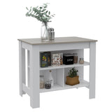 Brooklyn Antibacterial Surface Kitchen Island, Three Concealed Shelves B128P148888
