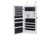 Full Mirror Wooden Wall Mounted 4-Layer Shelf 2 Drawers With Inner Mirror 8 Blue LED Light Jewelry 20257900