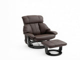 Massage Recliner Chair, 360&deg Swivel Recliner and Footstool Set, 10-Point Vibration Massage, 85620474
