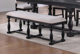 1pc Transitional Relaxed Vintage Style Charcoal Black Finish Standard Height Dining Chair Fabric B011P145135