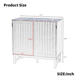 Cabinet with Slatted Grille Striped Door, Modern Style Cabinet, High-Quality MDF and Metal Leg W578P193310