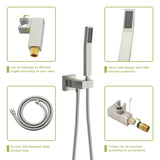 Shower System with Waterfall Tub Spout,12 Inch Ceiling Mount Square Shower System with Rough-in W124381954