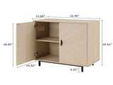 Modern Storage Cabinet with Doors, Wood Grain Accent Cabinet with Adjustable Shelf, Buffet Sideboard 65496912