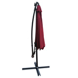 10 ft Outdoor Patio Umbrella Solar Powered LED Lighted Sun Shade Market Waterproof 8 Ribs Umbrella W65627956