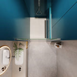 1 3/8" adjustment,universal pivot shower door, open outside, with 1/4" tempered glass finish 3472 W2122131053