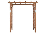 152*60*215cm Beautiful And Practical Flat-Topped Wooden Arch Garden Arch Dark Brown 50147536