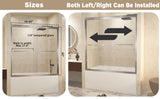 56-60" x 60" Tempered Glass with Explosion Proof Film, Aluminum Frame Double Sliding Shower Door, W1675P288831