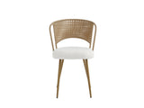 Wicker dining chairs - 4-piece set - Farmhouse soft padded cane back kitchen chair with sponge 31686339
