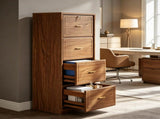 51 Inch Vertical File Cabinet with 4 Storage Drawers, Office Filing Cabinet 96443194
