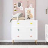 Kids 3 Drawer Dresser, Baby Nightstand for Bedroom, Storage Cabinet for Toddler Child for Living W808P264698