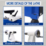 Benchtop Lathe 10" x 18" Lathe Machine 5 Variable Speeds 500/750/1150/1800/3200RPM Mini W46563696
