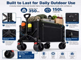 Collapsible Folding Wagon, Heavy Duty, Utility Wagon for Sports, Camping, Garden, and Shopping, 96569254