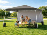 9ft x 9ft Pop Up Canopy Tent with Sidewall, UPF 50 Silver Coated Waterproof Oxford Instant Shelter, 60113406