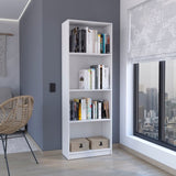 Home Bookcase with 4-Shelf Modern Display Unit for Books and Decor -White -Office B200137827