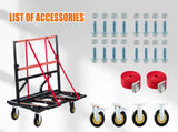 Folding Drywall Dolly with 4X6" Casters, 2000 LBS Load Capacity, Expandable Deck and Back Frame, W2019P481341