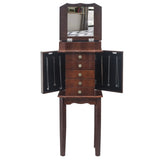 ZNTS Standing Jewelry Armoire with Mirror, 5 Drawers & 6 Necklace Hooks, Jewelry Cabinet Chest with Top 95157130