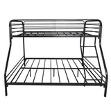 Heavy Duty Twin-Over-Full Metal Bunk Bed, Easy Assembly with Enhanced Upper-Level Guardrail, Black 87935632