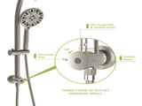 Multi Function Dual Shower Head - Shower System with 4.7" Rain Showerhead, 7-Function Hand Shower, W124361937