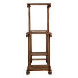 4-Story 7-Seat Indoor And Outdoor Multi-Function Carbonized Wood Plant Stand 80504556