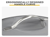 Stainless Steel Handle 5QT Round Enameled Pot Black-to-Grey Gradient 14108425